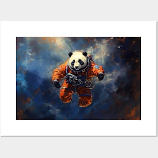 Cosmic Wanderer: A Panda's Journey through the Celestial Abyss Posters and Art